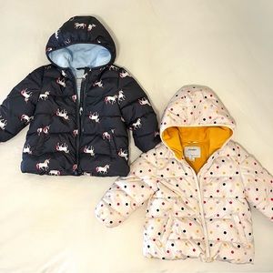 OLD NAVY | Toddler Puffer Jacket Polka Dot and Unicorn 2T